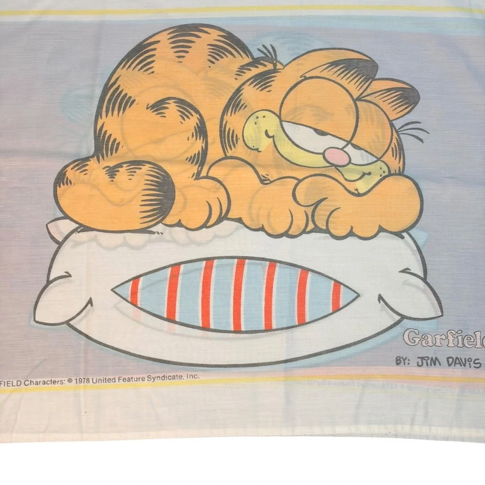 VTG 1978 Garfield Sleeping on Pillow Pillowcase Standard Cotton Blend Jim Davis‎